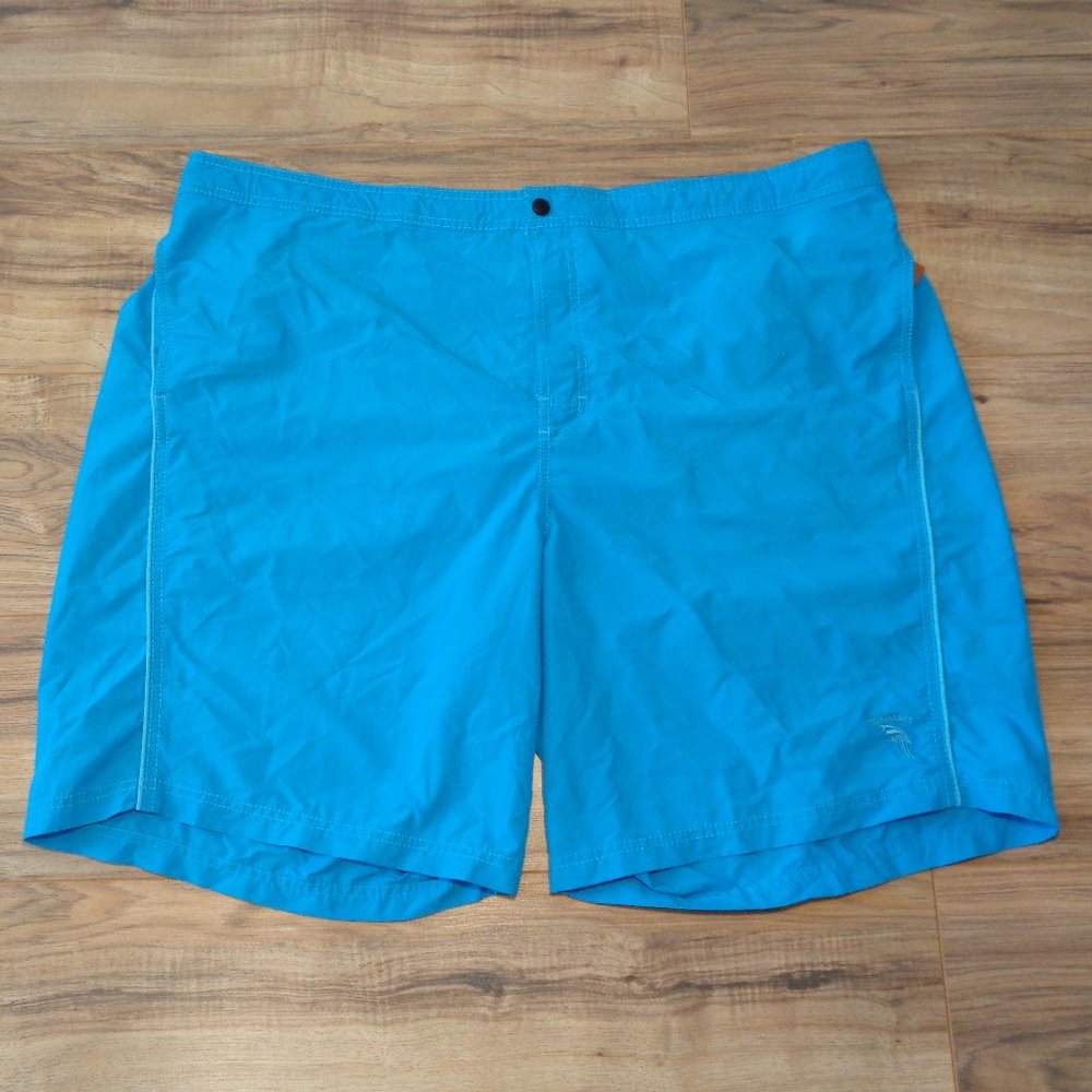 Caribbean Roundtree & Yorke Size 2X Turquoise New Men's Swim Trunks Board Shorts